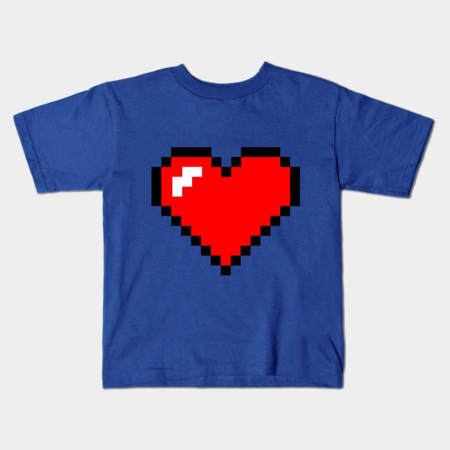 Pixel Heart (Large) Kids T-Shirt by richardsimpsonart